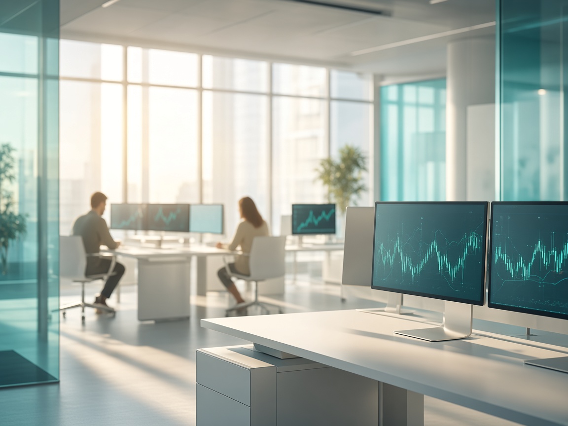 Product- en supportteams van Bekker Capital overleggen in een lichte, hedendaagse kantoorruimte